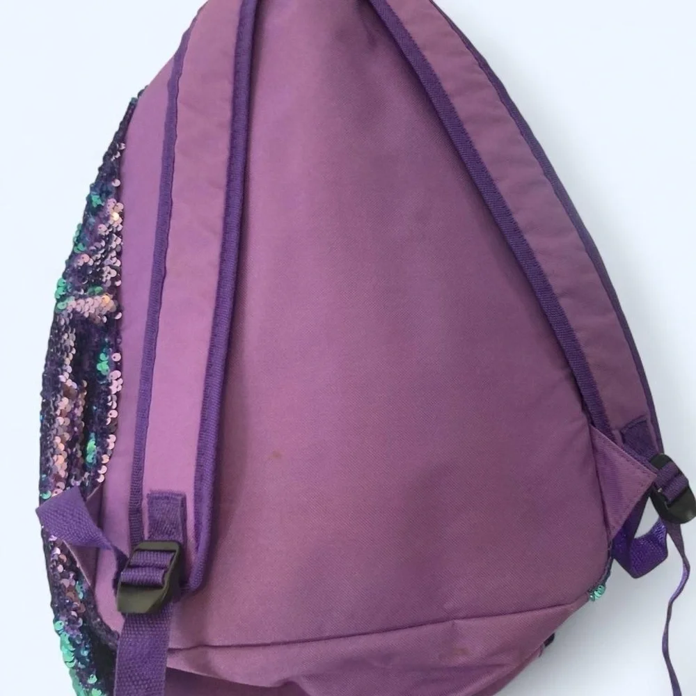 Purple and green sequin backpack girls color changing unbranded